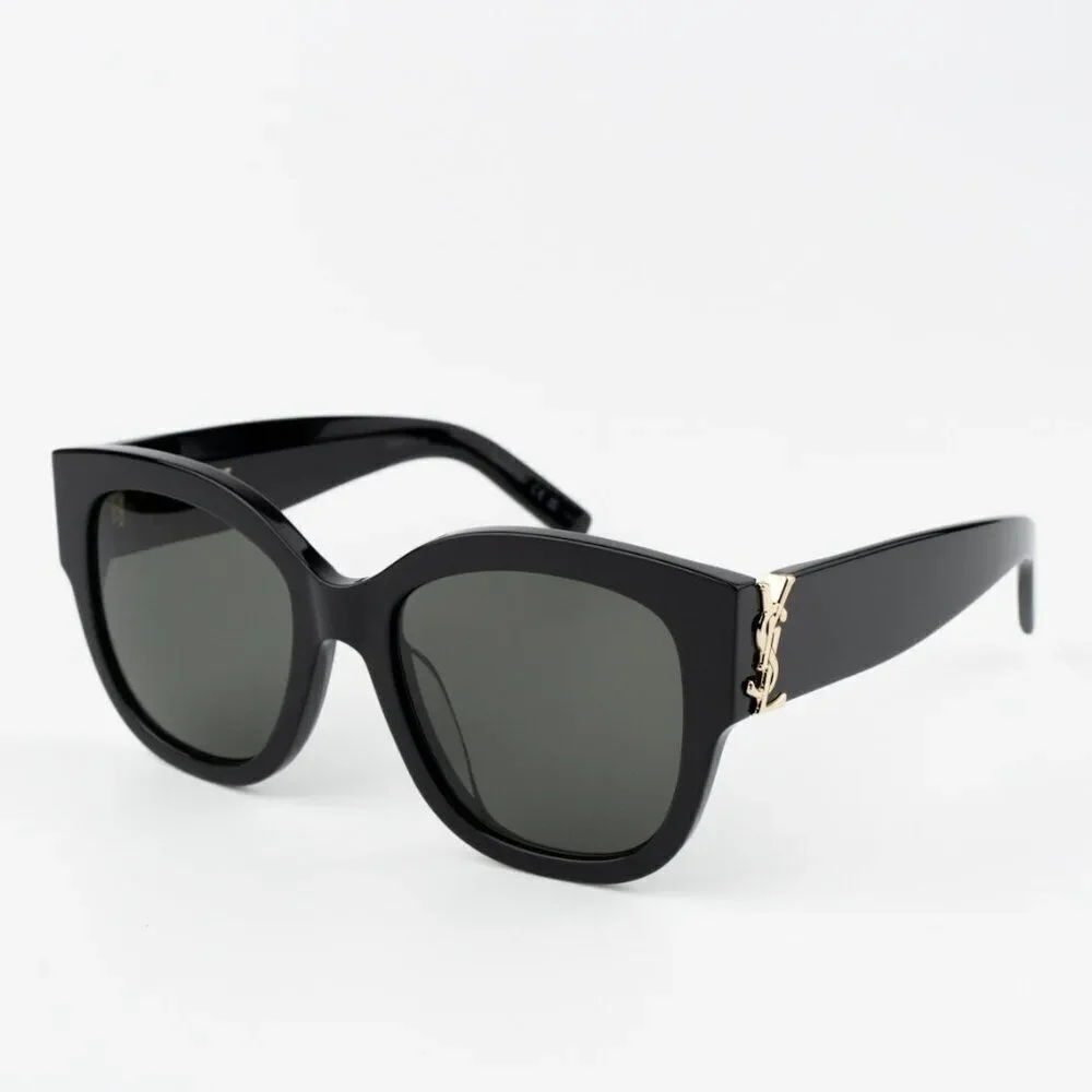 NEW Saint Laurent  SLM95/F 001 Black Grey Oversized Cat Eye Women Sunglasses